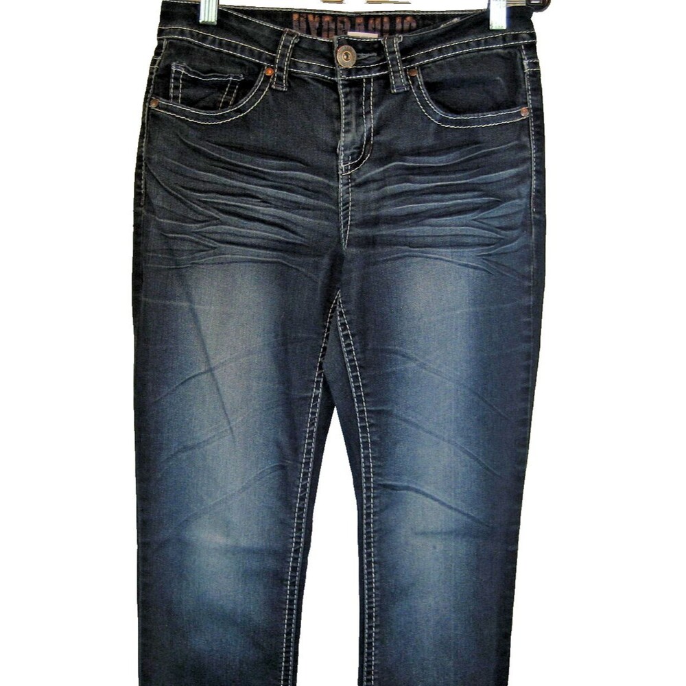 Womens Hydraulic Distressed Blue LowRise Cotton Denim Jeans sz 8 (30x30x8r)